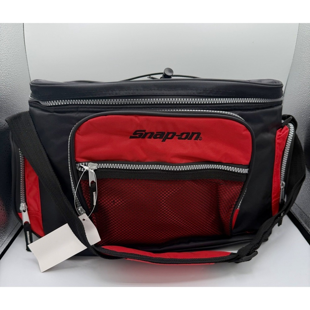 Snap-On Tools Black/Red Zippered Insulated Cooler w/ Pockets NEW